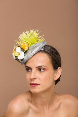 fascinator lime green