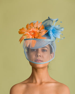 aqua blue fascinator