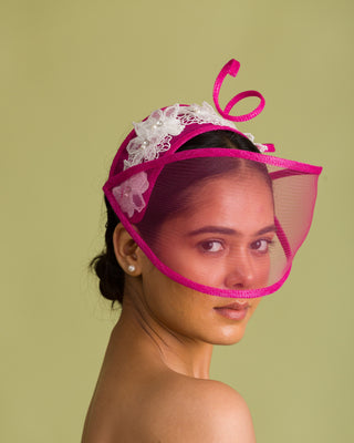 fuschia derby fascinator for women