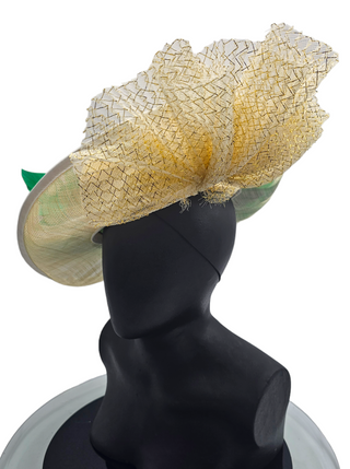 gold green fascinator