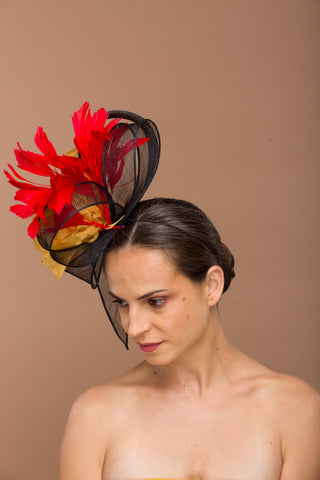 gold rose fascinator