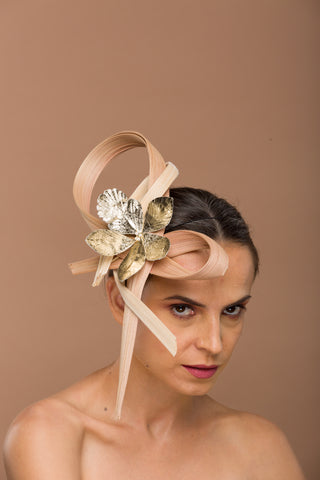 golden pink fascinator