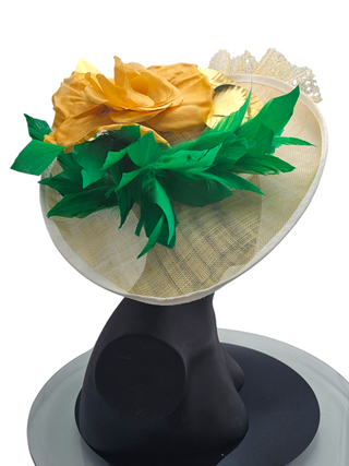 golden yellow fascinator