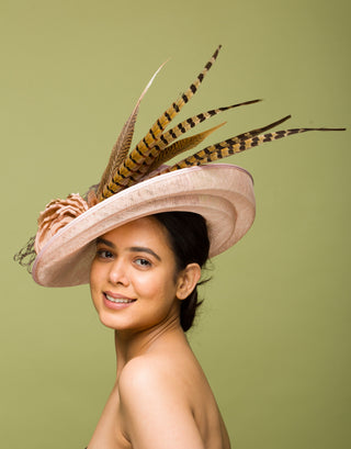 mocha brown fascinator