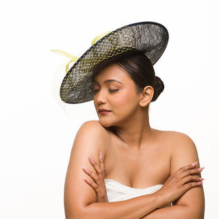 navy blue fascinator