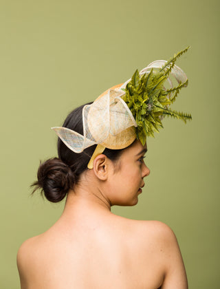 olive green fascinator