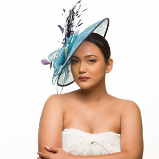 pale blue fascinator