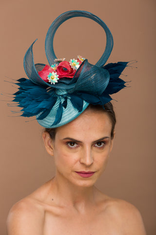 pale blue fascinator