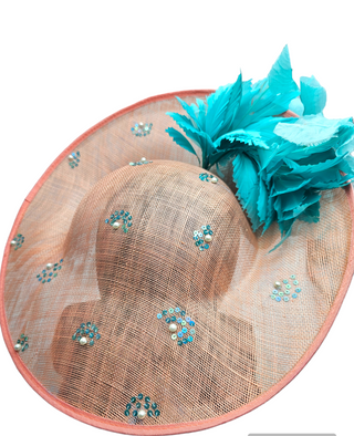 pastel blue fascinator