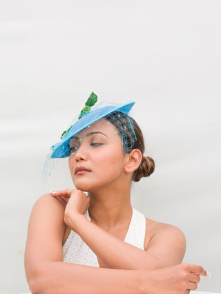 pastel blue fascinator aqua