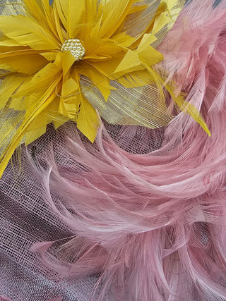 pastel pink fascinator