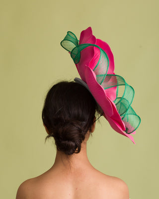 pink and green derby hat