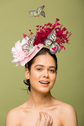 pink butterfly fascinator