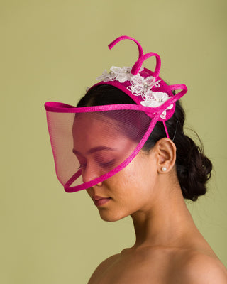 pink derby fascinator for women