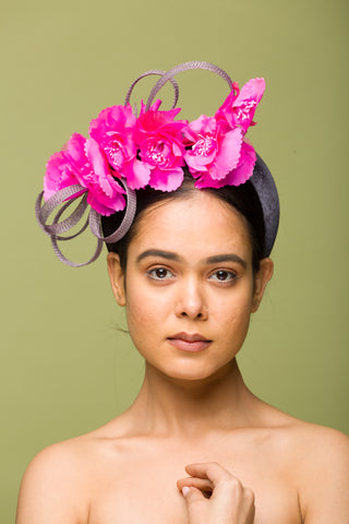 pink floral fascinator