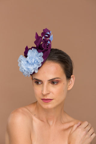 purple fascinator