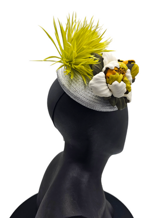 silver fascinator melbourne cup