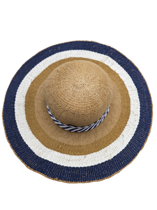 sun hat blue and white