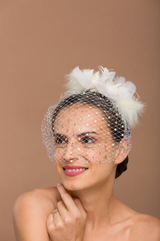 white fascinator