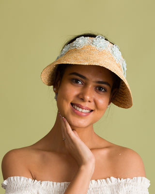 white sun hat visor