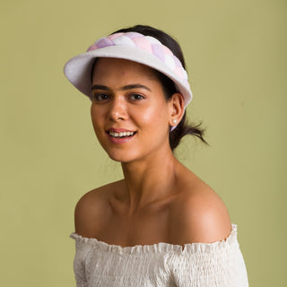 white sun visor for beach glam