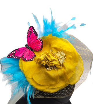 yellow fascinator